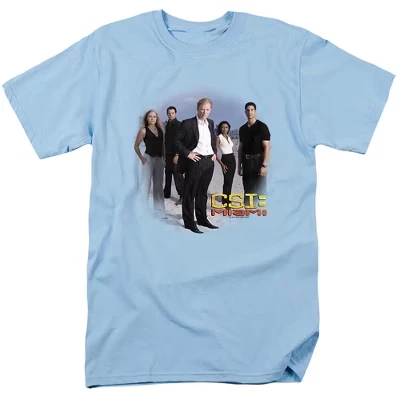 Футболка для взрослых Csi Miami Cast светло-голубая светло-голубая