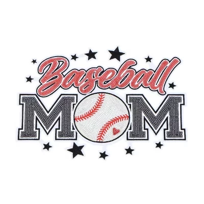 Нашивка Alilang «Baseball Mama» большая с пайетками