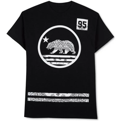 Мужская футболка с рисунком Cali Bear 95, черная