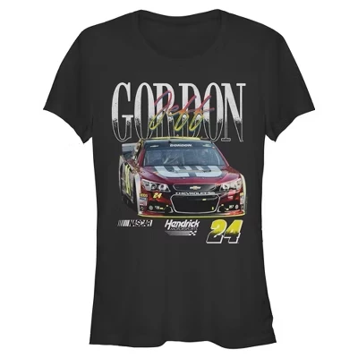 Женская футболка Jeff Gordon Racing Car с номером 24 для юниоров черная