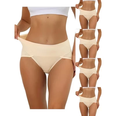Женские трусы Allegra K, 5 шт., утягивающие, бежевые