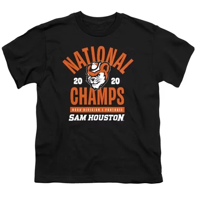 Детская футболка Sam Houston State University Bearkats Ncaa Division 1 Football National Champs для молодежи Черный черный