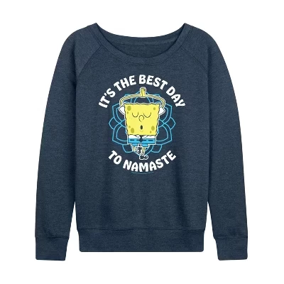 Женский лонгслив SpongeBob SquarePants Namaste, меланж индиго