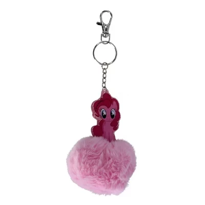 Детский брелок для ключей/ сумки My Little Pony с помпоном розового цвета