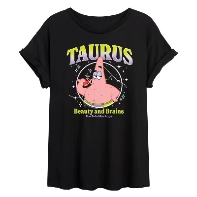 Женская футболка SpongeBob Patrick Taurus, черная