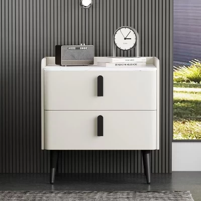 Прикроватная тумба ModernLuxe с 2 ящиками, белая