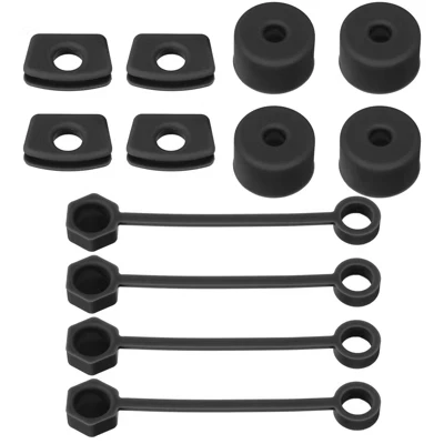 Cute Reusable Dust-proof Silicone Spill Stopper for Straw Cup 12 Pcs black