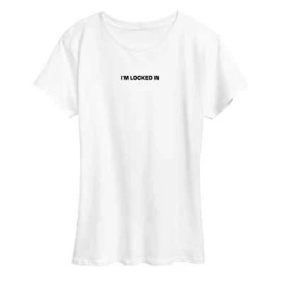 Women's -  - I'm Locked In Short Sleeve Graphic T-Shirt white