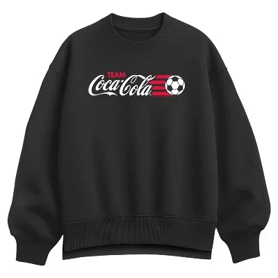Женская толстовка Soccer Coca-Cola Oversize из флиса черного цвета