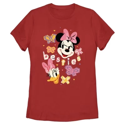 Женская футболка Mickey & Friends Daisy and Minnie Art Besties, красная