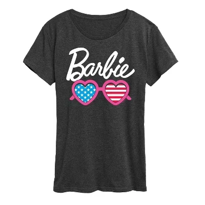 Женская футболка Barbie Flag Heart Sunglasses, серая