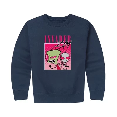 Свитшот для мальчиков Invader ZIM, ZIM и GIR, синий
