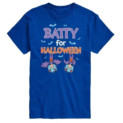 Мужская футболка Batty For Halloween Thing 1 и Thing 2 с коротким рукавом и графическим принтом