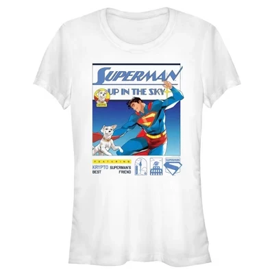 Женская футболка для юниоров Superman Up in the Sky Duo белого цвета
