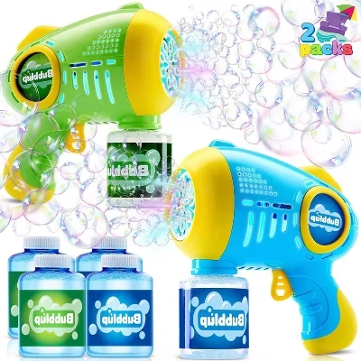2ШТ СВЕТОДИОДНЫЙ пузырьковый пистолет Bubble Blaster машина с заправочным раствором для детей от 1 до 8 лет, Пасхальная летняя уличная игрушка для вечеринки, подарок на день рождения, многоцветный