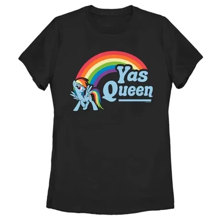 Женская футболка : Friendship is Magic Rainbow Dash Yas Queen, черная
