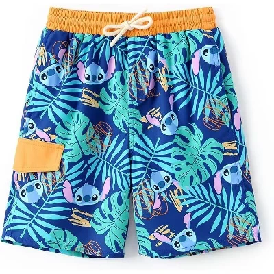 Детские плавки-шорты Stitch Hawaii с компрессионной подкладкой, синие