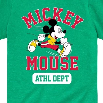 Спортивная футболка с коротким рукавом Mickey Mouse Athletic Dept с графическим рисунком зеленого цвета