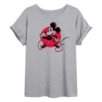 Женская футболка с объемным рисунком Mickey Retro Glitch в стиле ретро
