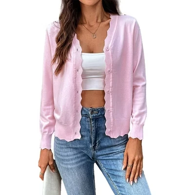 Женский кардиган BLUEMING на пуговицах, розовый