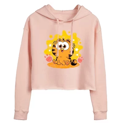 Женское худи Garfield «Лапки и звёзды», синее