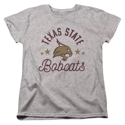 Женская футболка NCAA Texas State Bobcats, серый меланж