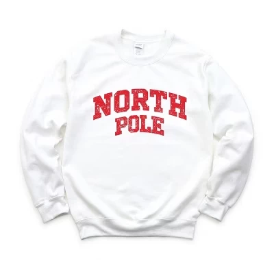 Женская толстовка с графическим рисунком North Pole Varsity Around Distressed - белая