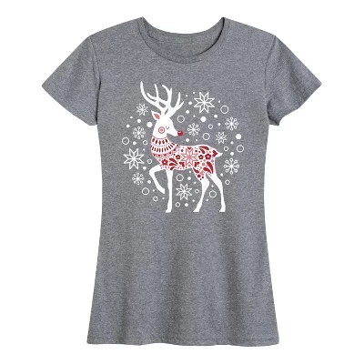 Женская футболка Instant Message Reindeer, серая