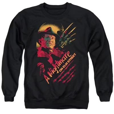 Толстовка с круглым вырезом для взрослых Nightmare On Elm Street Freddy Claws черная