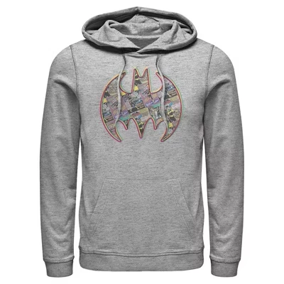 Мужское худи DC Comics Batman, логотип, серое меланжевое