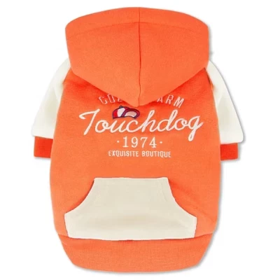 Худи для собак Touchdog Heritage из хлопка, оранжевое