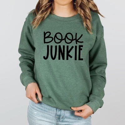 Женская толстовка с рисунком Book Junkie green