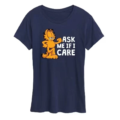 Женская футболка с коротким рукавом и рисунком Ask Me If I Care