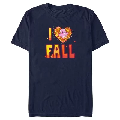 Мужская футболка Cheer Bear Loves Fall синего цвета