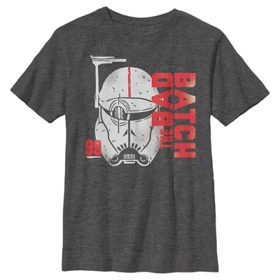 Футболка с перекрестием для мальчиков : The Bad Batch с логотипом charcoal heather
