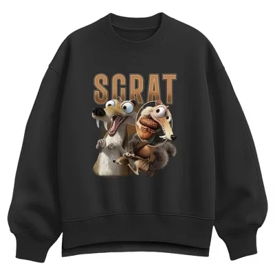 Женский флисовый свитшот Ice Age Scrat Acorn, черный