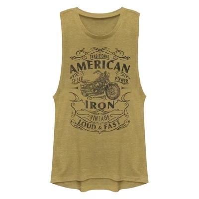 Футболка Junior's Lost Gods с логотипом фестиваля американских железных мотоциклов Muscle Tee из античного золота
