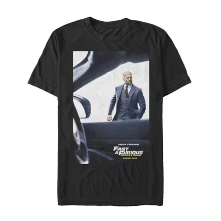 Мужская футболка Universal с принтом Fast & Furious Hobbs & Shaw, черная