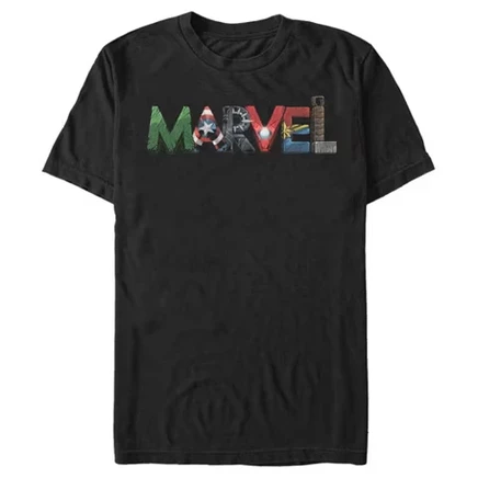 Мужская футболка Marvel Logo Hero Font, черная