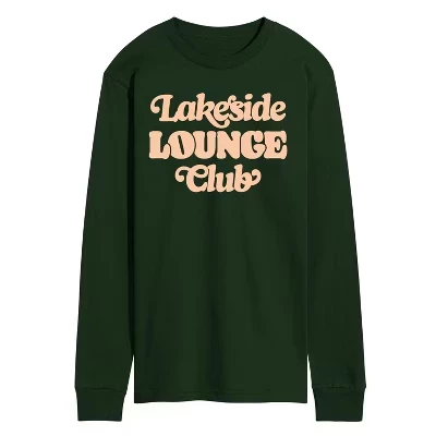 Мужская футболка Lakeside Lounge Club с длинным рукавом и рисунком зеленого цвета