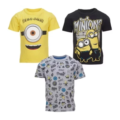 Футболки с миньонами для малышей, 3 упаковки, minions s20