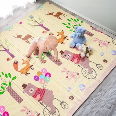 (78x70x0,4) Складные игровые коврики с дорожной сумкой - для младенцев, малышей ясельного возраста и детей, играющих в лесу с животиком.