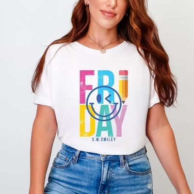 Футболка-карандаш S.W.Smiley Friday, окрашенная в белый цвет