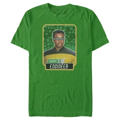 Men's : The Next Generation St. Patrick's Day Lucky Engineer La Forge T-Shirt