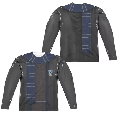 Мужская футболка Ravenclaw с тонким шарфом и длинным рукавом, белая