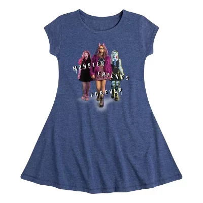 Графическое платье с короткими рукавами от Frankie, Draculaura и Clawdeen M.F.F.Fit & Flair