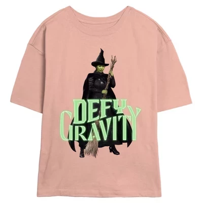 Футболка Junior's Elphaba Gravity с цитатой персикового цвета