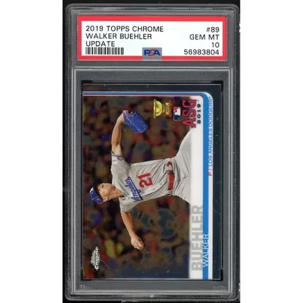 Карточка Topps 2019 Walker Buehler #89 PSA 9