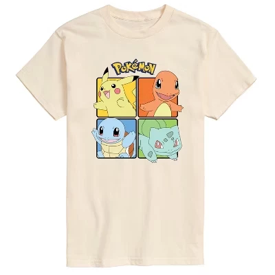 Мужская футболка Pokemon с 4 покемонами, кремовая