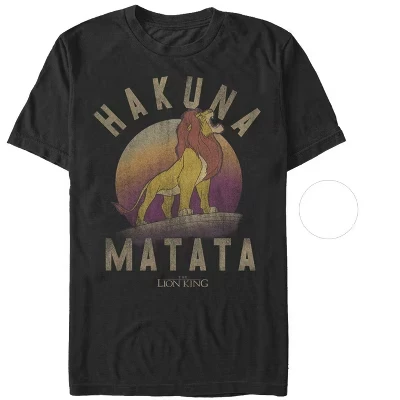 Мужская футболка Simba Hakuna Matata с изображением Короля Льва, черная